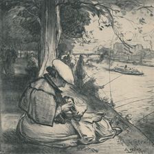 Île Des Cygnes c1898, (1919). Artist: Auguste Lepere