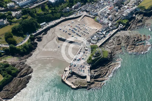 Ilfracombe Harbour and former St Nicholas' Chapel now Lighthouse, Devon, 2016. Creator: Damian Grady.