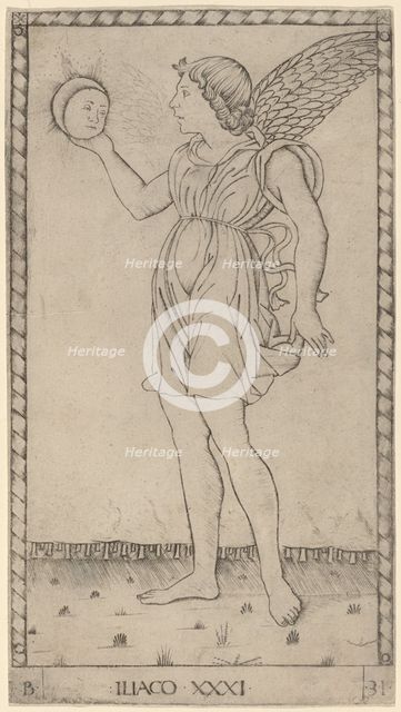 Iliaco (Genius of the Sun), c. 1465. Creator: Master of the E-Series Tarocchi.