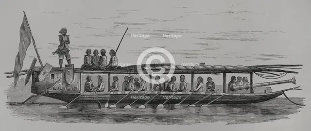 Illanoan Pirates from Tampassook, Borneo, 1856.  Creator: Unknown.