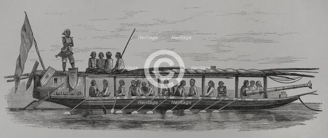 Illanoan Pirates from Tampassook, Borneo, 1856.  Creator: Unknown.