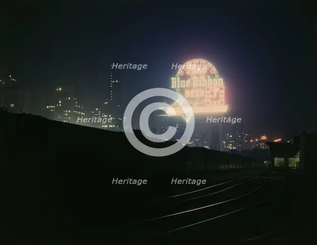 Illinois Central R.R., freight cars in South Water Street freight terminal, Chicago, Ill. , 1943. Creator: Jack Delano.