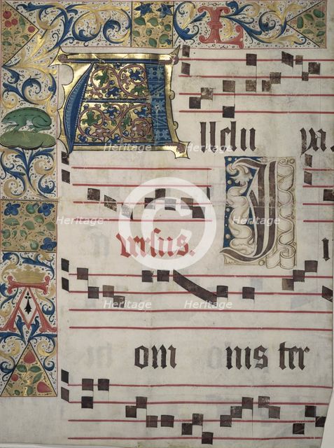 Illuminated Capitals and Border. Creator: Unknown.