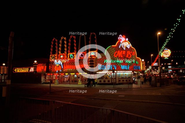 Illuminated amusement arcades, Blackpool, 1999. Artist: P Williams