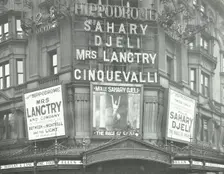 Illuminated advertisements on the front of The Hippodrome, Charing Cross Road, London, 1911
