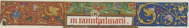 Illuminated Border with Grotesques, Grapes and Berries from a Manuscript, 15th or early 16th century Creator: Unknown.