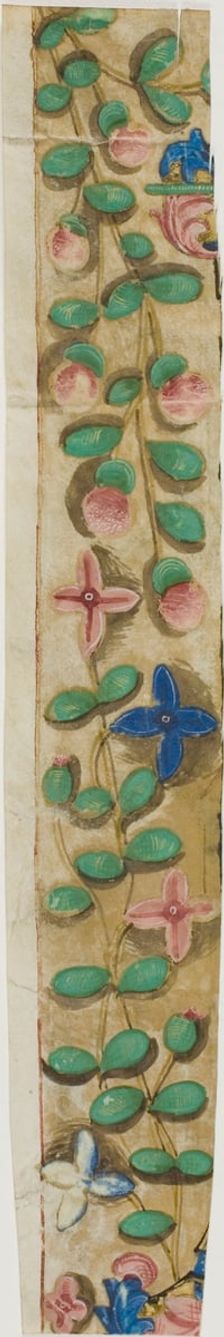 Illuminated Border with Flowers, n.d. Creator: Unknown
