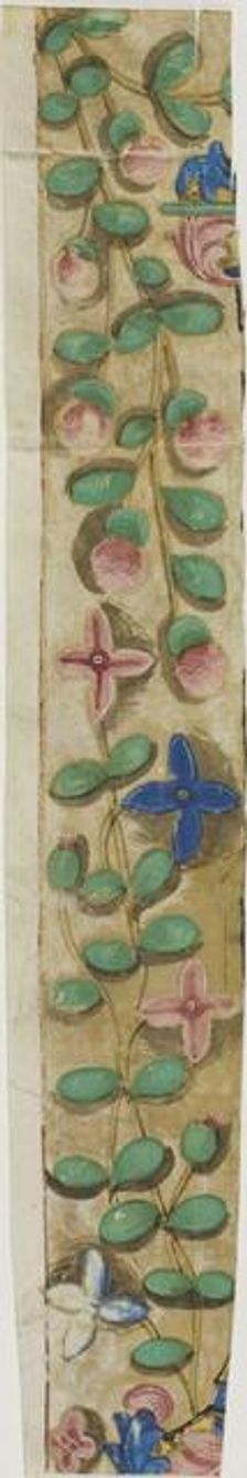 Illuminated Border with Flowers, n.d. Creator: Unknown