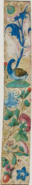 Illuminated Border with Peacock, Bird, Snail, Fruit and Flowers, n.d. Creator: Unknown.