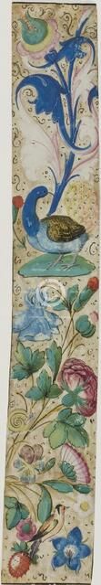 Illuminated Border with Peacock, Bird, Snail, Fruit and Flowers, n.d. Creator: Unknown.