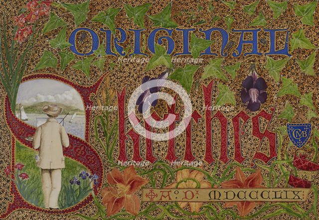 Illuminated Frontispiece with an Artist Painting a River Scene for William T. Walters' Draw..., 1859 Creator: CMB.