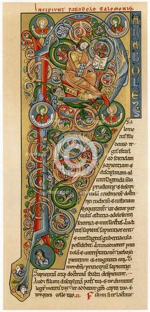 Illuminated iniitial 'P', 1172. Artist: Unknown