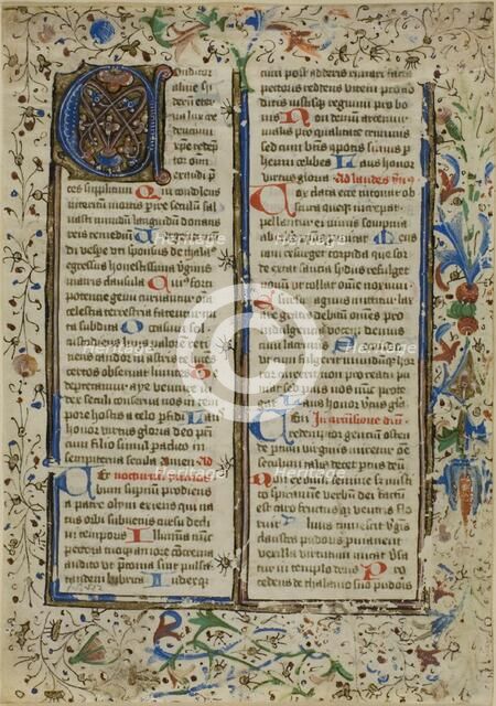 Illuminated Initial "A" from a Psalter or Breviary, c. 1450s. Creator: Unknown.