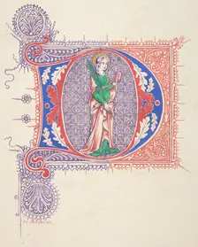 Illuminated Initial "D", 1830-62. Creator: Freeman Gage Delamotte