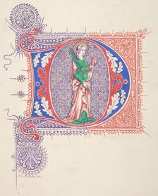 Illuminated Initial "D", 1830-62. Creator: Freeman Gage Delamotte