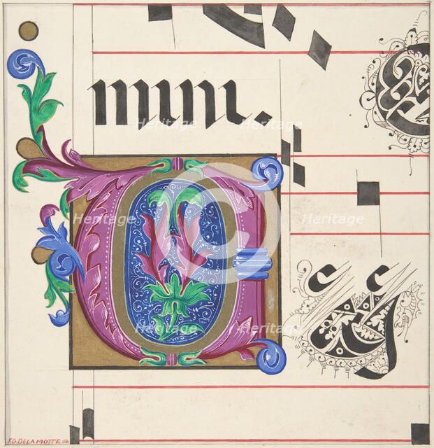 Illuminated Initial from Hymnal, 1830-62. Creator: Freeman Gage Delamotte.