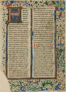 Illuminated Initial "H" from a Psalter or Breviary, c. 1450s. Creator: Unknown