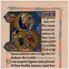 Illuminated initial letter B 13th century, (1901)