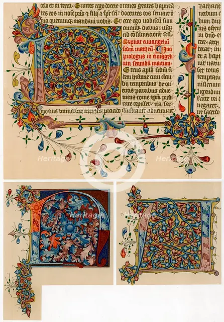 Illuminated initial letters, 1405-1415. Artist: Unknown