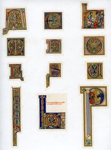 Illuminated initial letters, 13th century