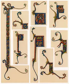 Illuminated initial letters, 13th century