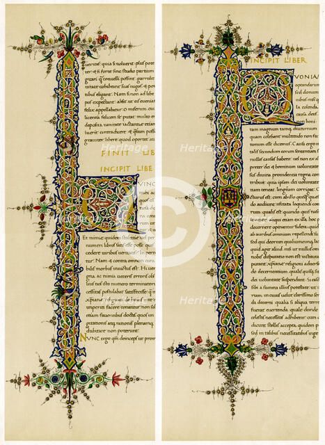 Illuminated initial letters, late 15th century. Artist: Unknown