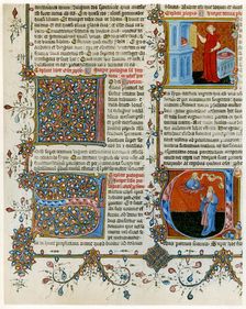 Illuminated initial letters with scenes from the life of St Jerome, late 14th century