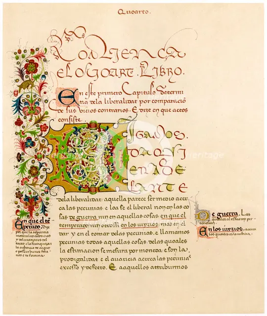 Illuminated letter 'D', 15th century. Artist: Unknown