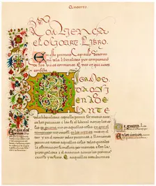 Illuminated letter D 15th century