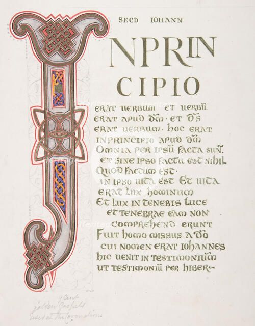 Illuminated Leaf with Initial "I", 1830-62. Creator: Freeman Gage Delamotte.