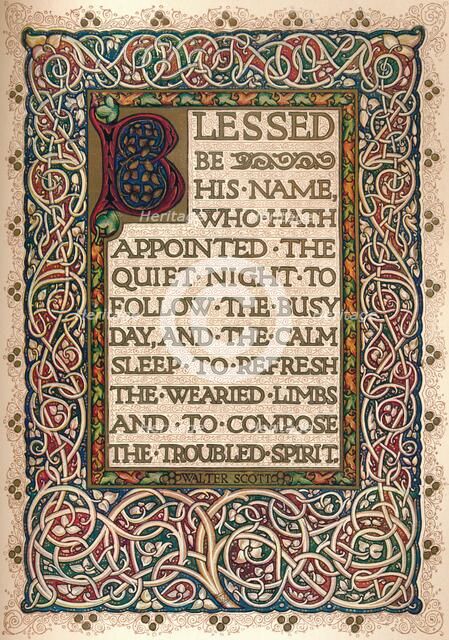 'Illuminated manuscript to illustrate Walter Scott's The Talisman', c1830. Artist: Sangorski and Sutcliffe.