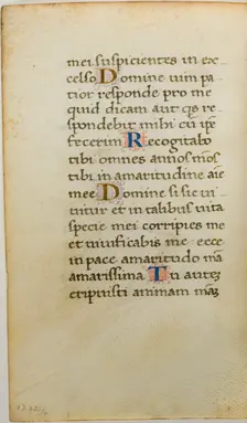Illuminated Manuscript Leaf, c. 1450. Creator: Unknown