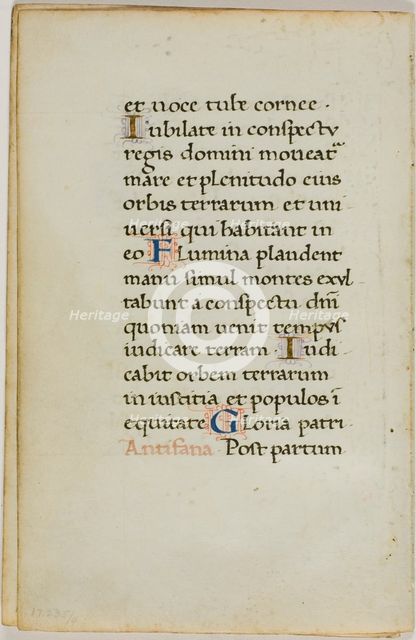 Illuminated Manuscript Leaf, c. 1450. Creator: Unknown.