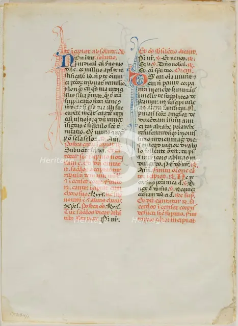 Illuminated Manuscript Leaf, c. 1450. Creator: Unknown.