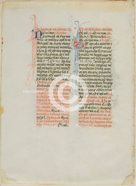 Illuminated Manuscript Leaf, c. 1450. Creator: Unknown.