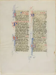 Illuminated Manuscript Leaf, c. 1450. Creator: Unknown