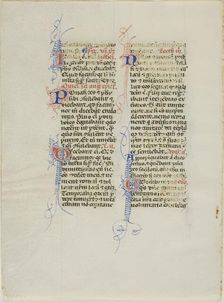 Illuminated Manuscript Leaf, c. 1450. Creator: Unknown