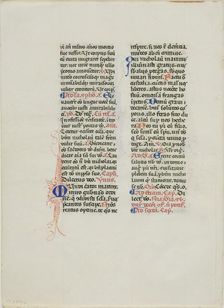 Illuminated Manuscript Leaf, c. 1450. Creator: Unknown