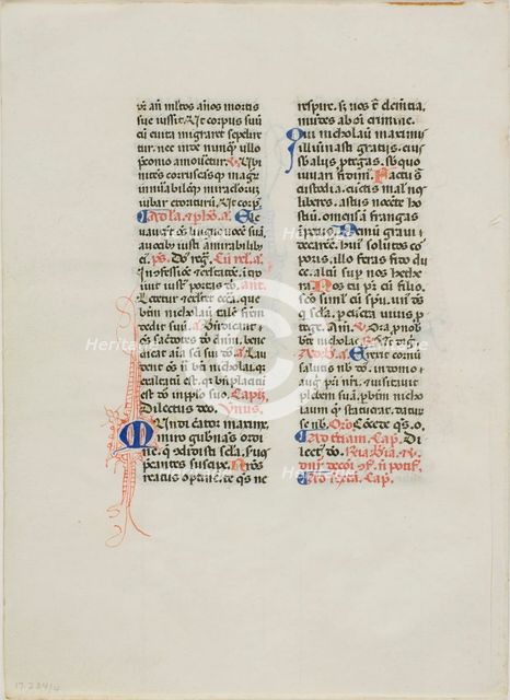 Illuminated Manuscript Leaf, c. 1450. Creator: Unknown.
