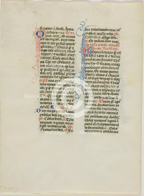 Illuminated Manuscript Leaf, c. 1450. Creator: Unknown.