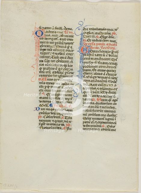 Illuminated Manuscript Leaf, c. 1450. Creator: Unknown.