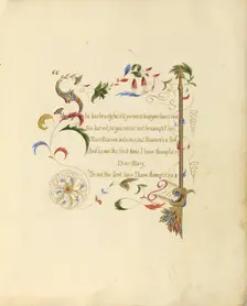 Illuminated manuscript of a poem, 1843 - 1845. Creator: Unknown