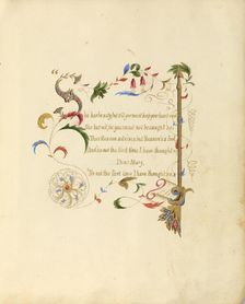 Illuminated manuscript of a poem, 1843 - 1845. Creator: Unknown