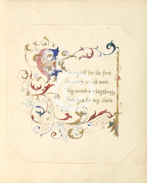 Illuminated Manuscript Poem, 1843 - 1845. Creator: Unknown.