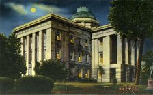 Illuminated Night View of N.C. State Capitol, Raleigh, N.C. 1942. Creator: Unknown