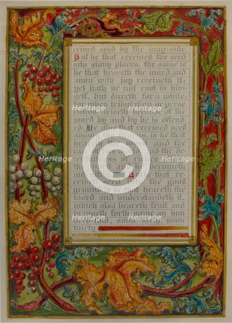 Illuminated Parable: The Sower, c. 1936. Creators: Robert Stewart, James Gross.