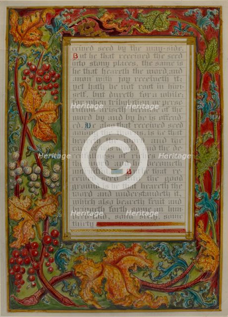Illuminated Parable: The Sower, c. 1936. Creators: Robert Stewart, James Gross.
