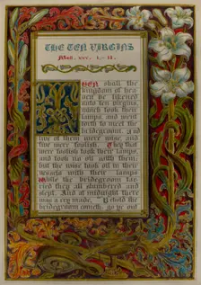 Illuminated Parable: The Ten Virgins, c. 1936. Creators: Robert Stewart, James Gross