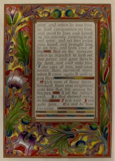 Illuminated Parable: Man Among Thieves, c. 1936. Creators: Robert Stewart, James Gross
