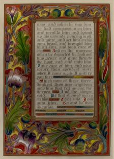 Illuminated Parable: Man Among Thieves, c. 1936. Creators: Robert Stewart, James Gross